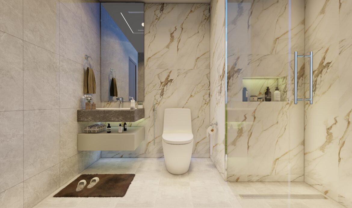 Luxury master bathroom interior design Dubai