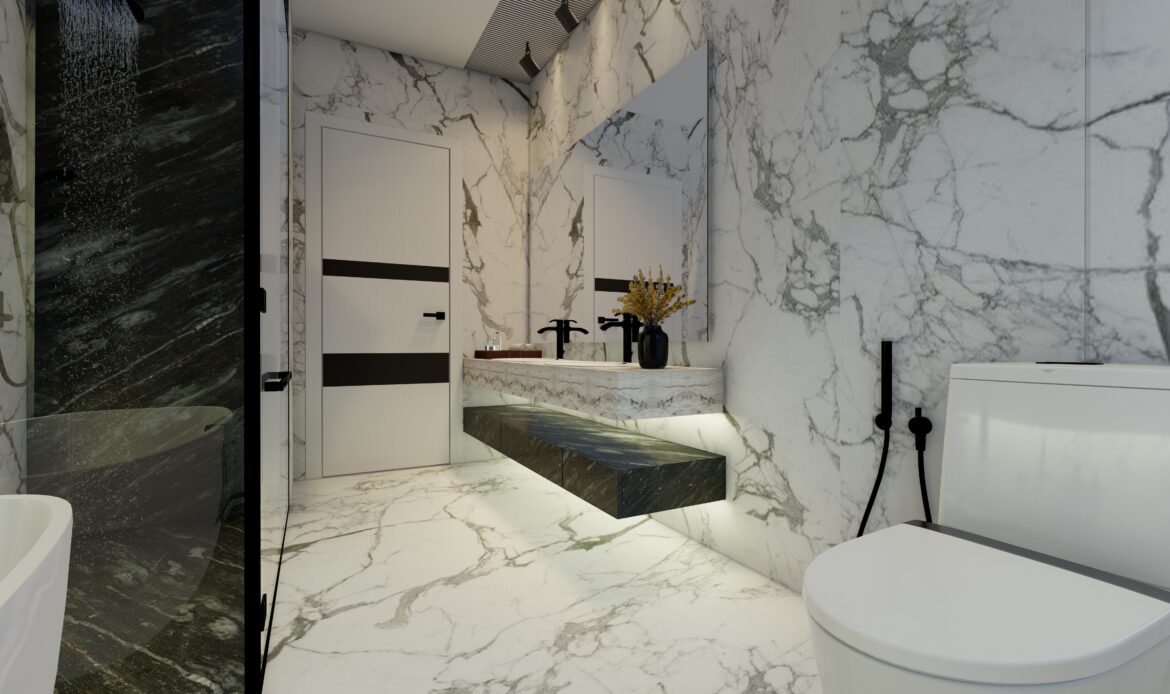 Luxury master bathroom interior design Dubai