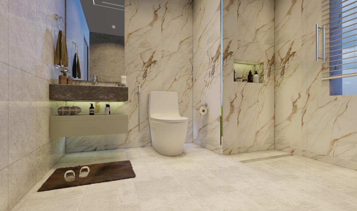 Luxury master bathroom interior design Dubai