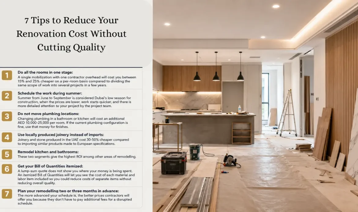 7 Tips to Reduce Your Renovation Cost Without Cutting Quality​