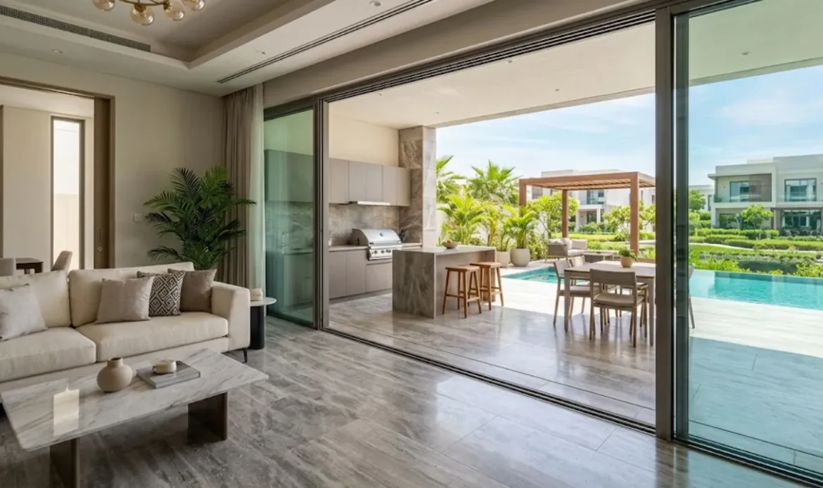 Match the flooring material from the inside and outside of the building