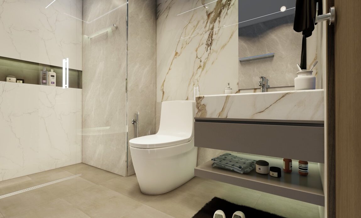 Luxury master bathroom interior design Dubai