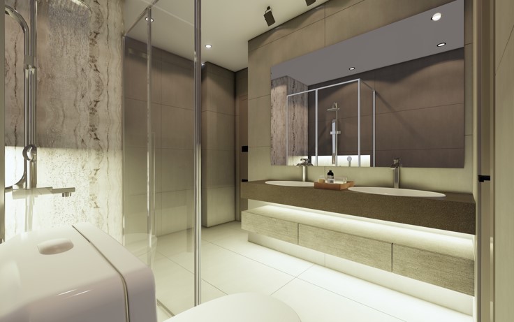 Luxury master bathroom interior design Dubai