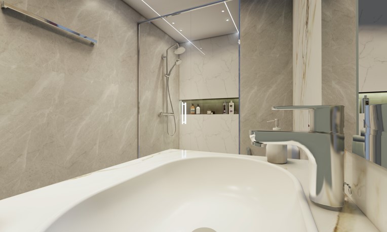 Luxury master bathroom interior design Dubai