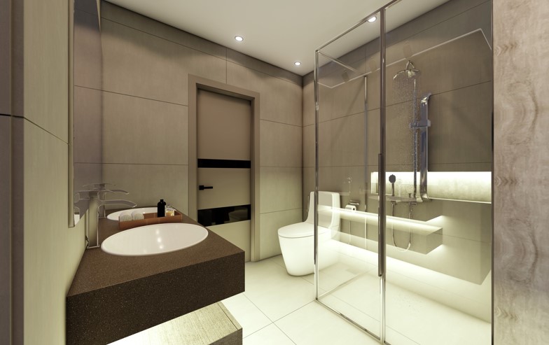 Luxury master bathroom interior design Dubai