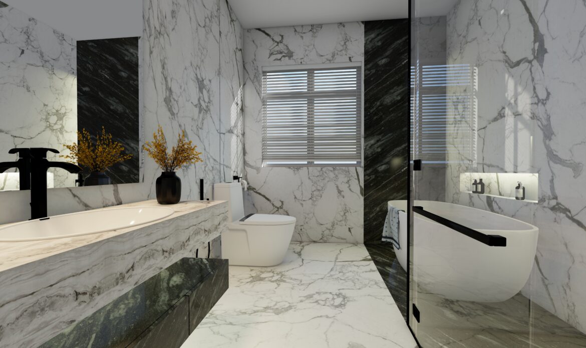 Luxury master bathroom interior design Dubai