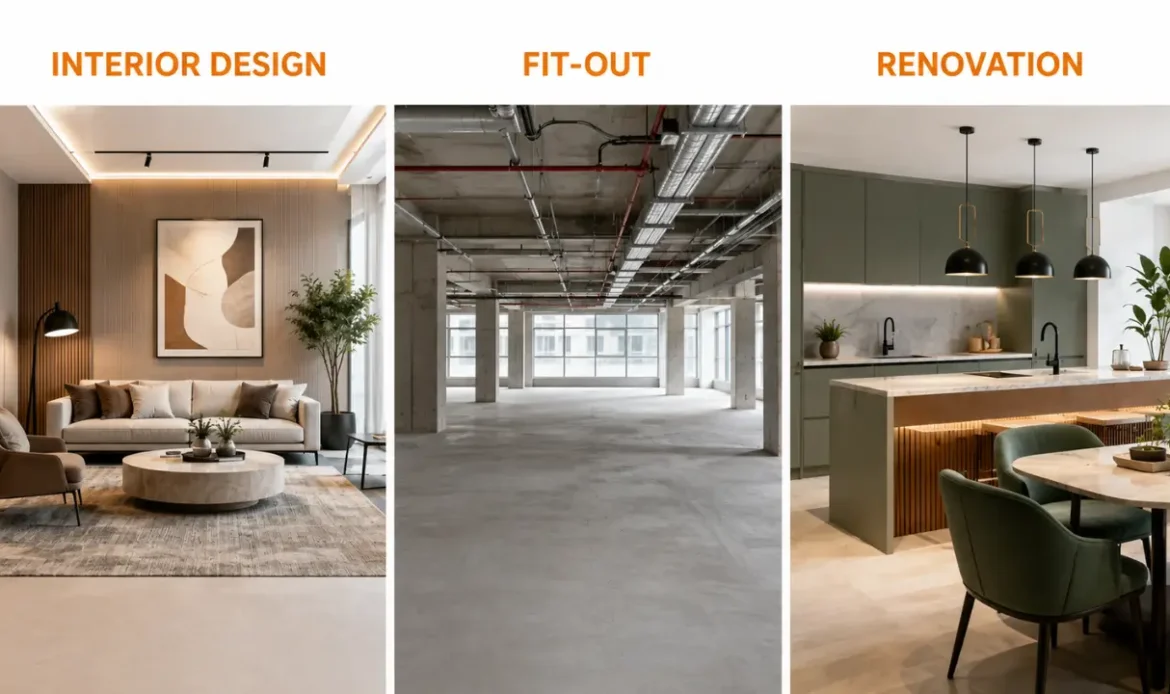 Interior Design vs Renovation vs Fit-Out