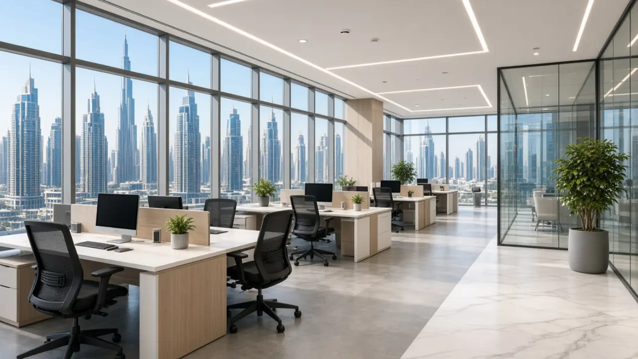 Modern Dubai Office Interior (Business Bay DIFC style)