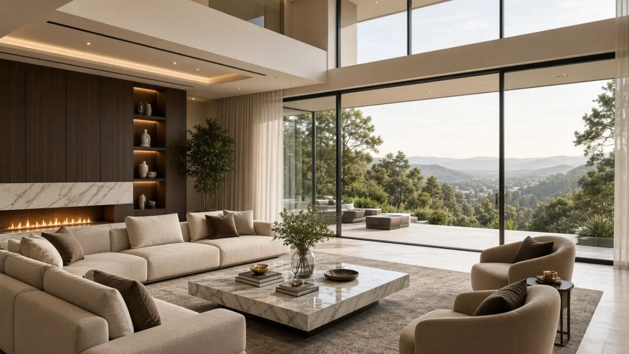 Modern residential interior design in a Dubai villa living room